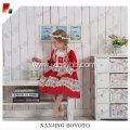 JannyBB red snowflake embroidery long sleeve dress